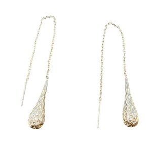 925 Sterling Silver Teardrop Dangle Drop Earrings Elegant Classic Chic